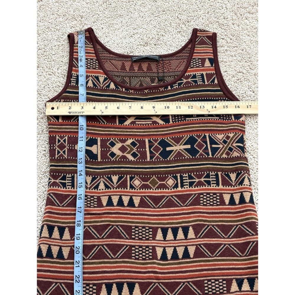 Peruvian Connection Sakalava Geometric Ikat Knit Tank Dress, Women’s S Earthy - Picture 5 of 6